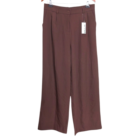 Willit Sports Dark Brown Wide Leg Trousers Size Extra Large 32" Inseam NWT - Picture 1 of 7